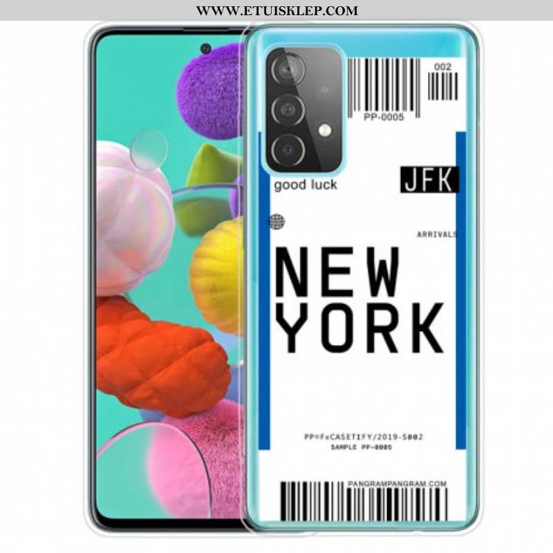 Etui do Samsung Galaxy A52 4G / A52 5G / A52s 5G Karta Pokładowa Do Nowego Jorku